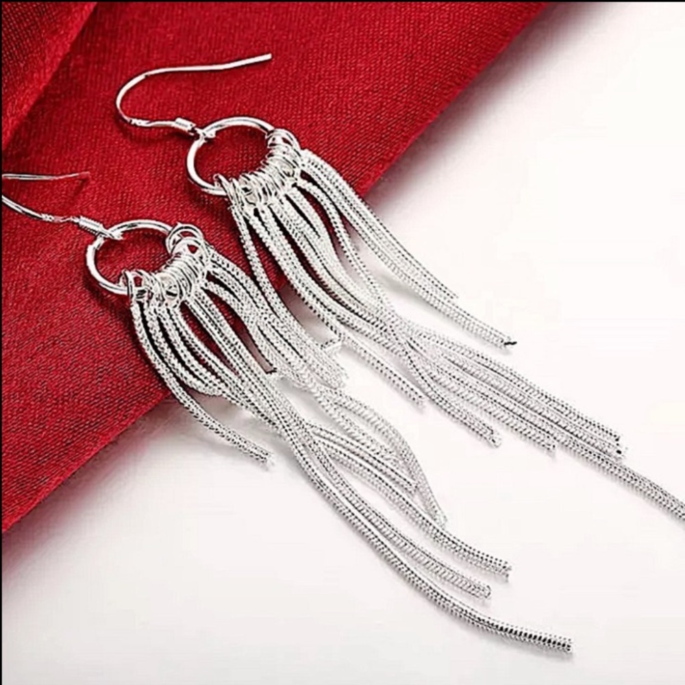 Sterling Silver Tassel Drop Earrings